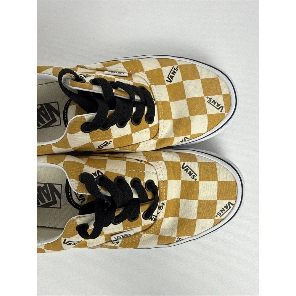 Vans Era Big Checkerboard Yellow/White Logo Skate Shoes Womens Size 8 Men Sz 6.5